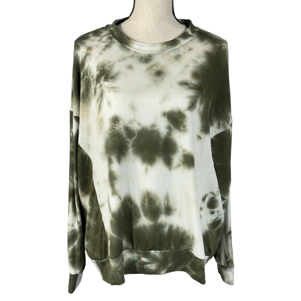 Gilded Intent Small Sweatshirt Lightweight Tie-Dye Long Dolman Sleeves Stretch